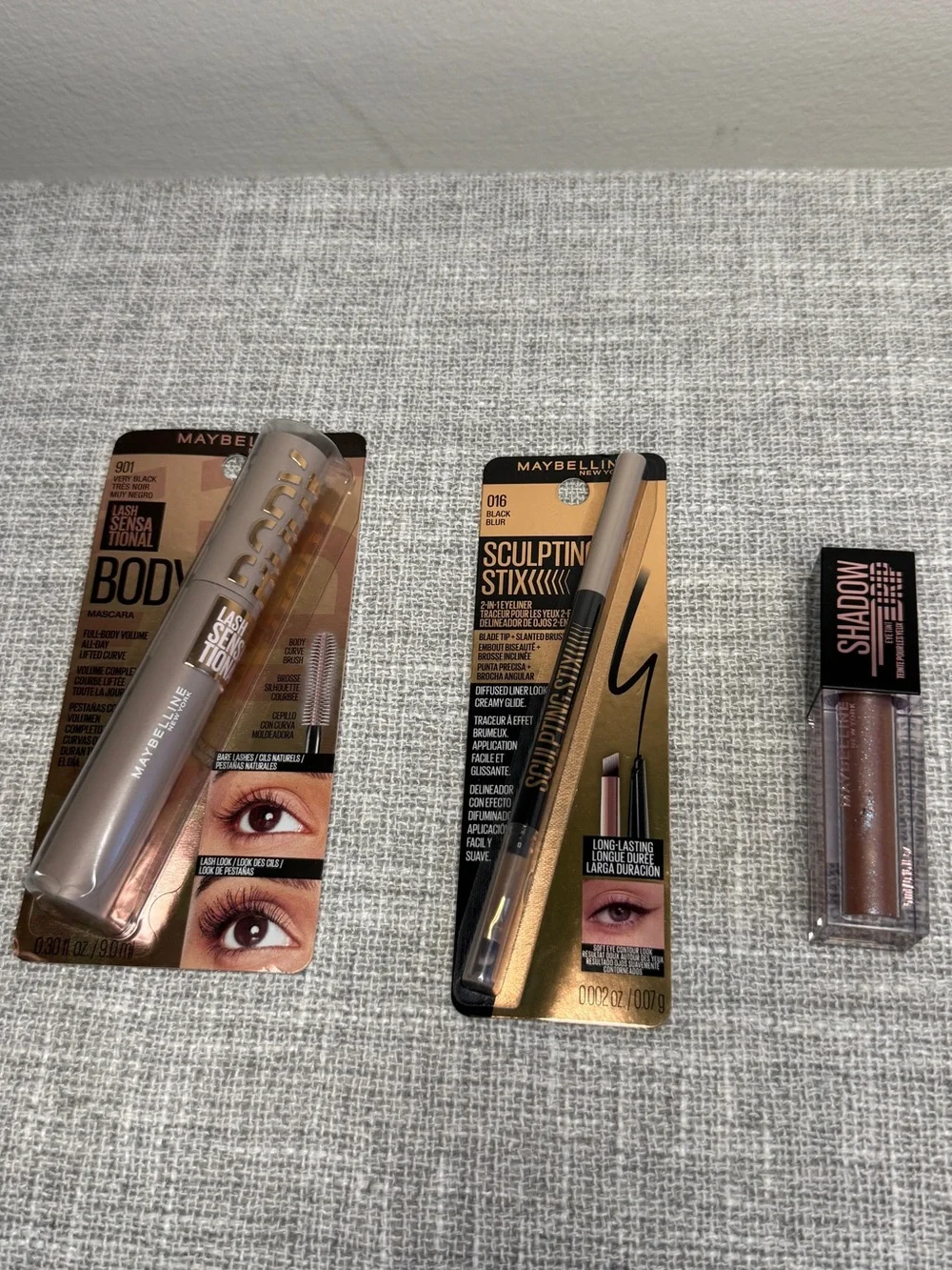 Maybelline Makeup - Sculpting Stixx, lash sensational Body mascara, Shadow drip